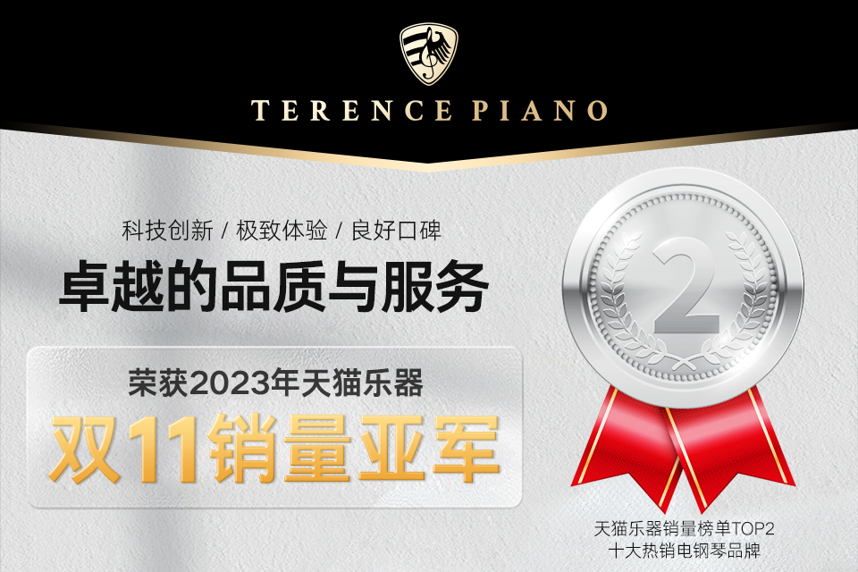 恭喜TERENCE榮獲2023年天貓樂器雙11銷量亞軍！